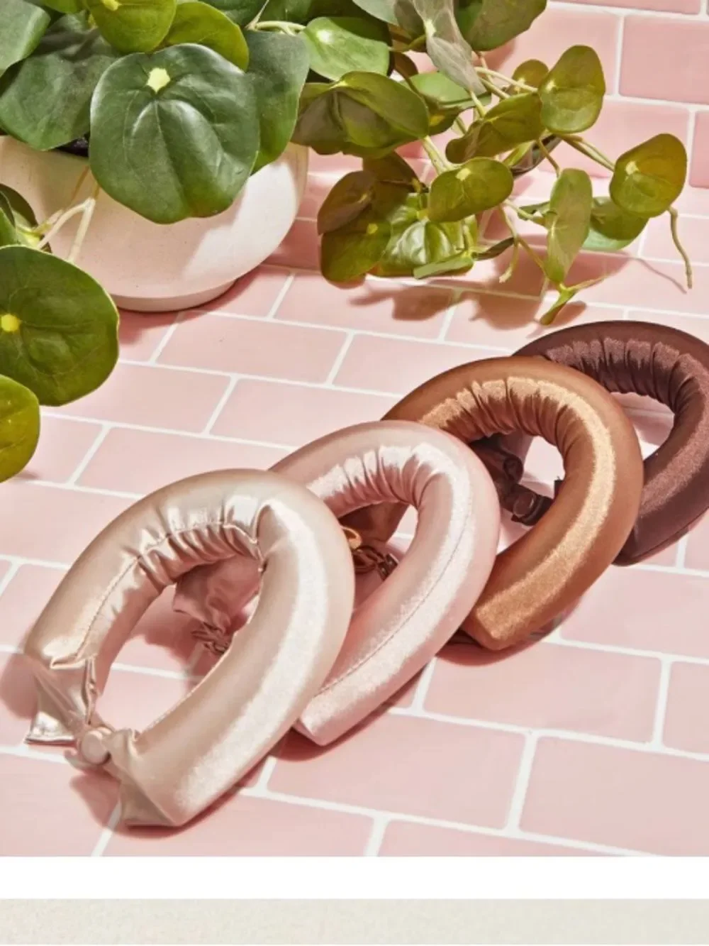 Kitsch BUNDLE OF Satin Jumbo Flexi Rods Hair Rollers, Rosewood, 8 rollers, NWT